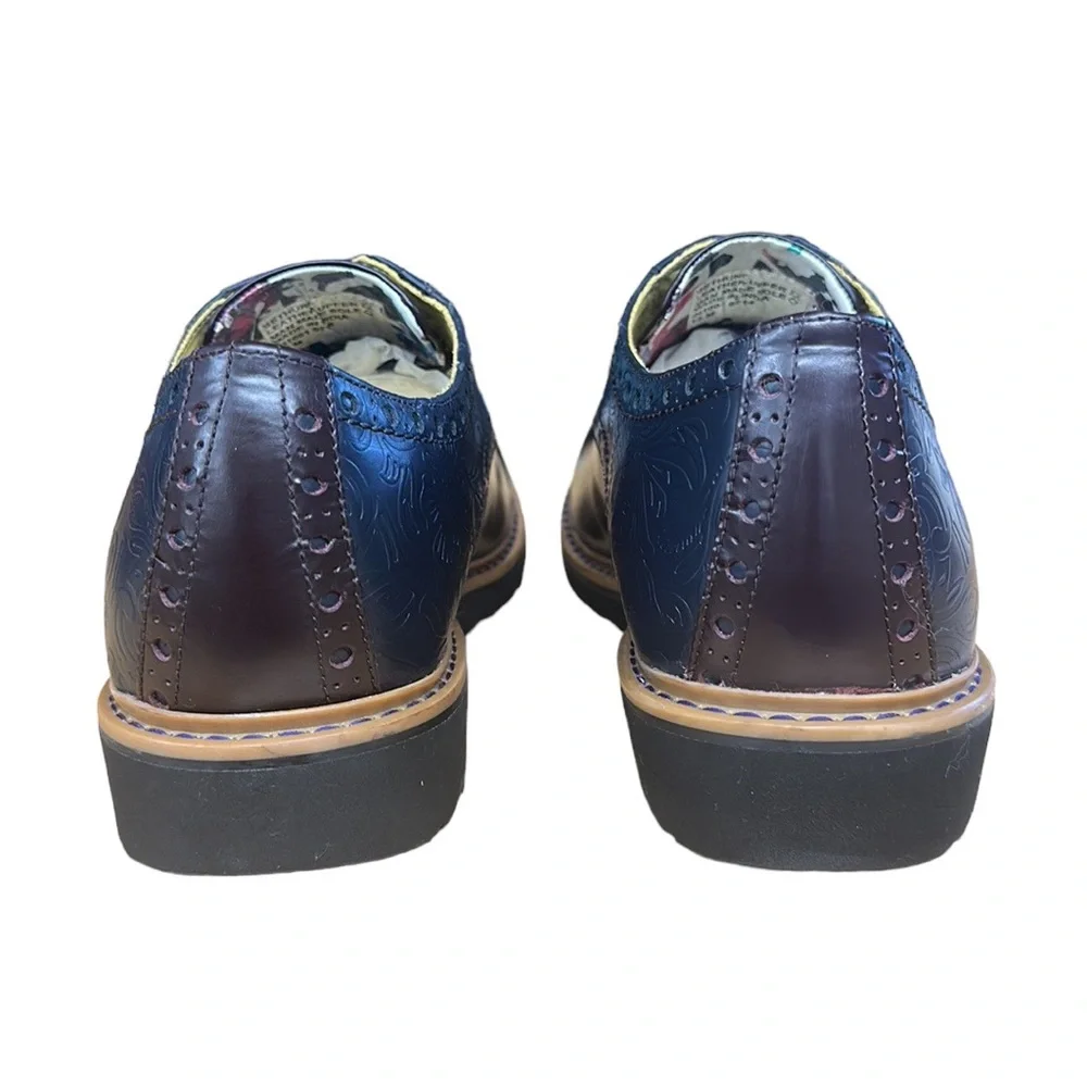 Robert Graham Bethune Derby Dress Business Brown Black Men's Leather Shoes 13 M